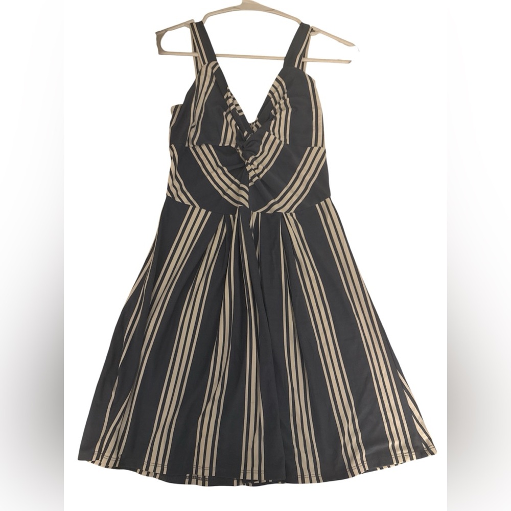 Striped Black and Cream Kids Dress